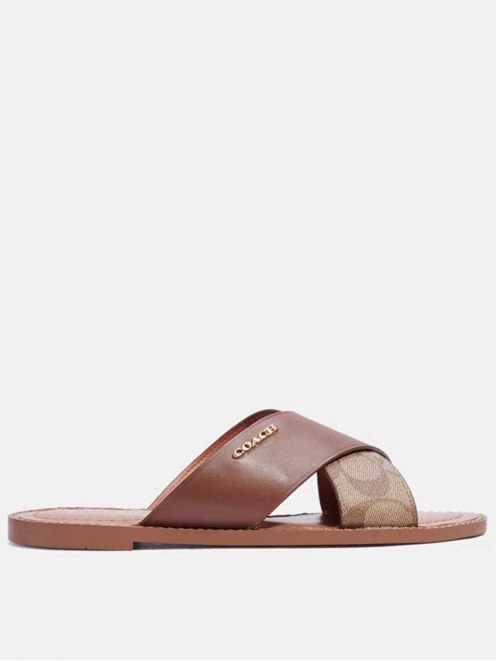 COACH Leather Hilda Slides Sandal In Signature Canvas